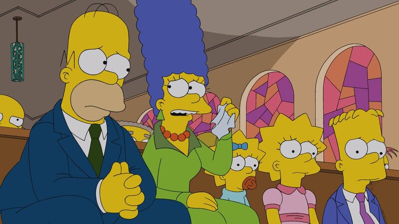 Simpson Family in Church — Yellow