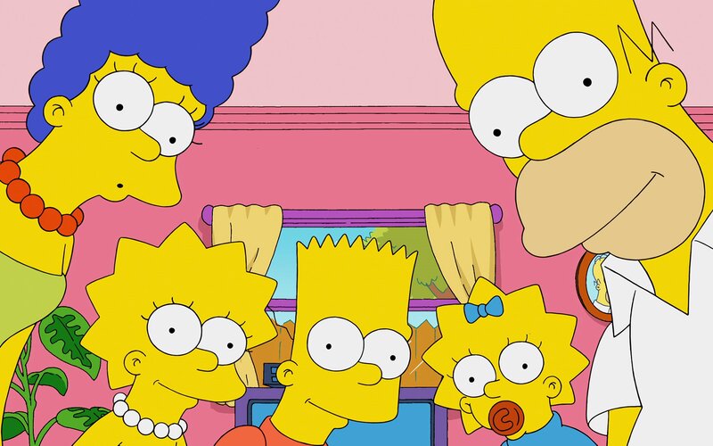 Simpson Family in Living Room
