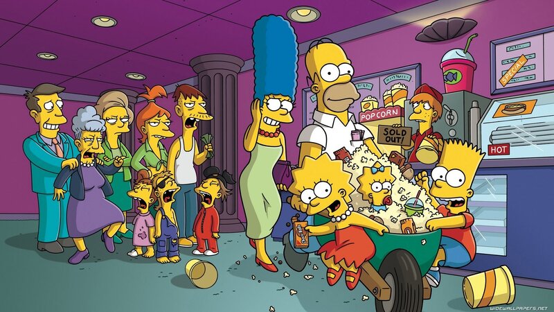 Simpson Family in Theater — Purple, Chaotic