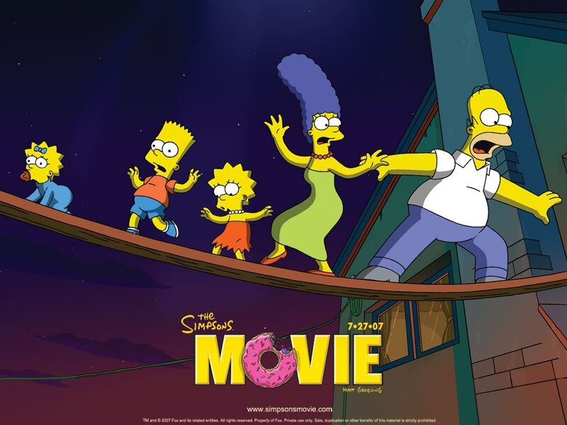 Simpson Family on a Beam