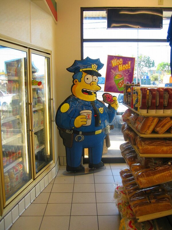 Simpson police officer cutout in store