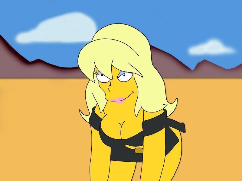 Simpson-style character in desert