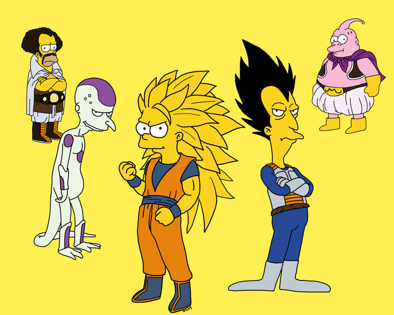Simpsons as Dragon Ball characters