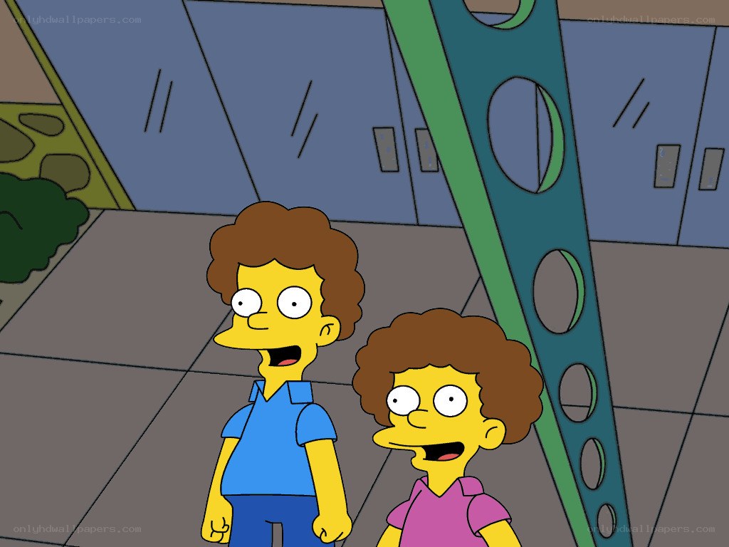 Simpsons characters in hallway