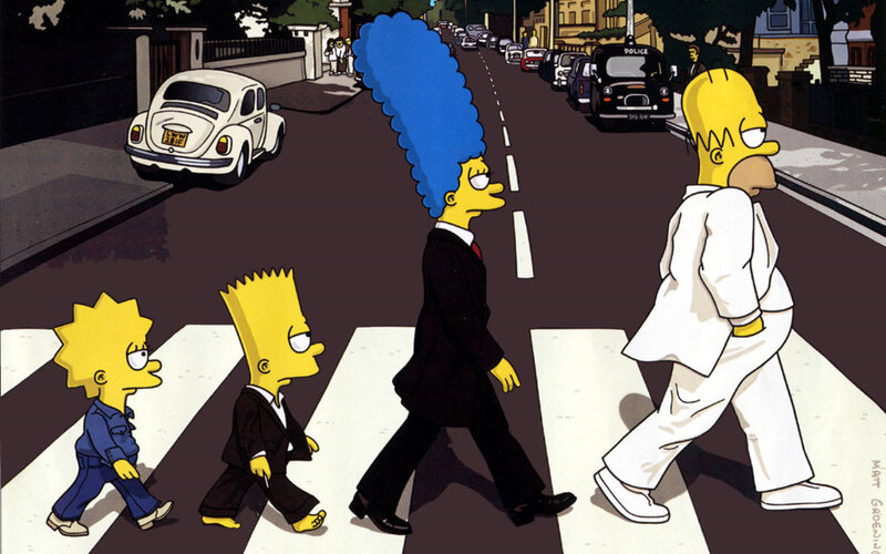 Simpsons crossing Abbey Road
