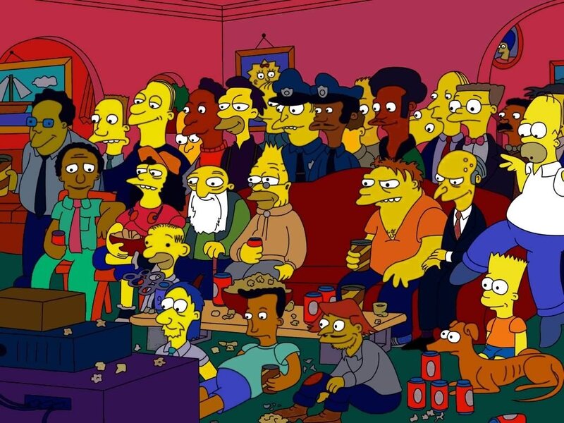 Simpsons crowd scene
