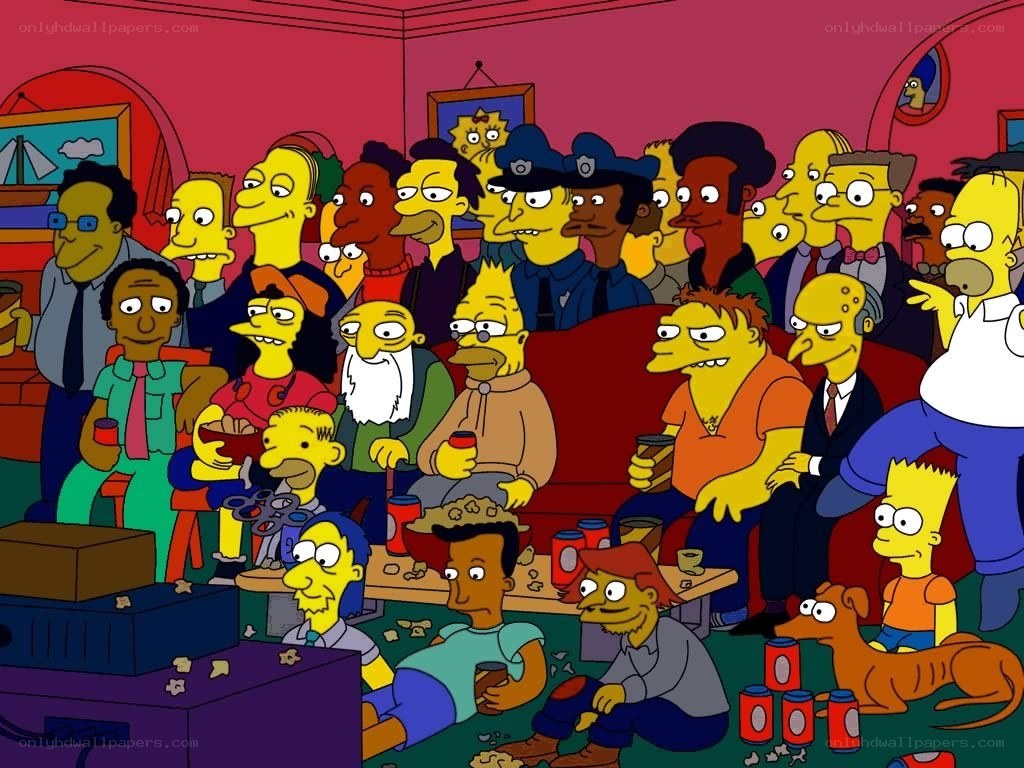Simpsons crowd scene