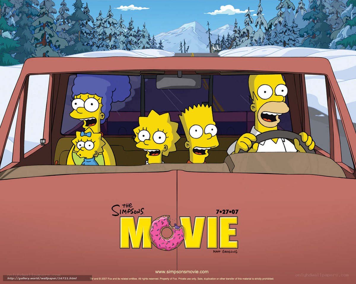 Simpsons family in car