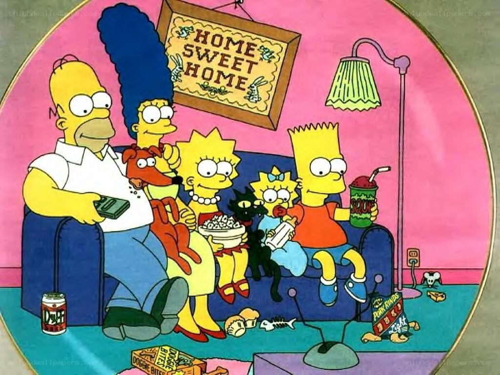 Simpsons family on couch