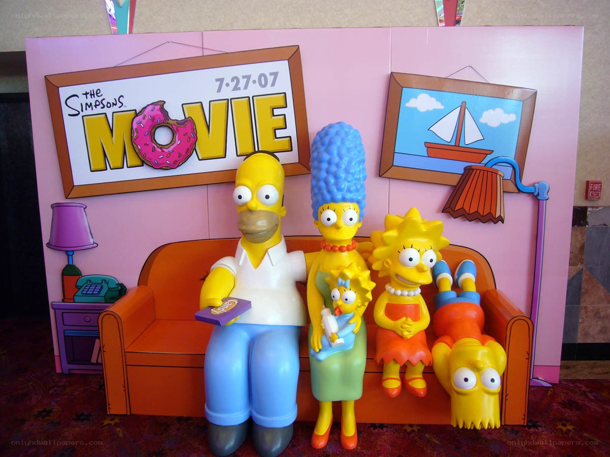 Simpsons family on couch