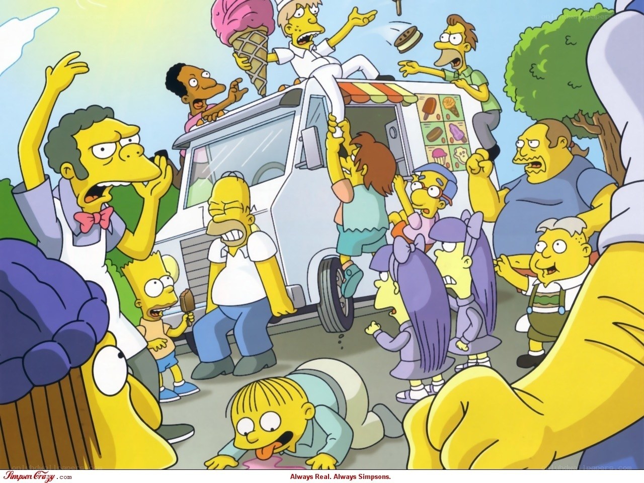Simpsons ice cream chaos