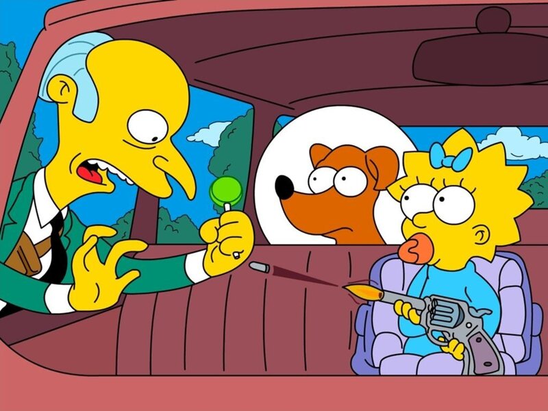 Simpsons in a car