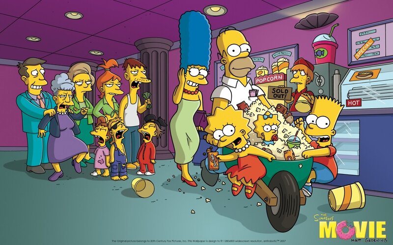 Simpsons in a movie theater
