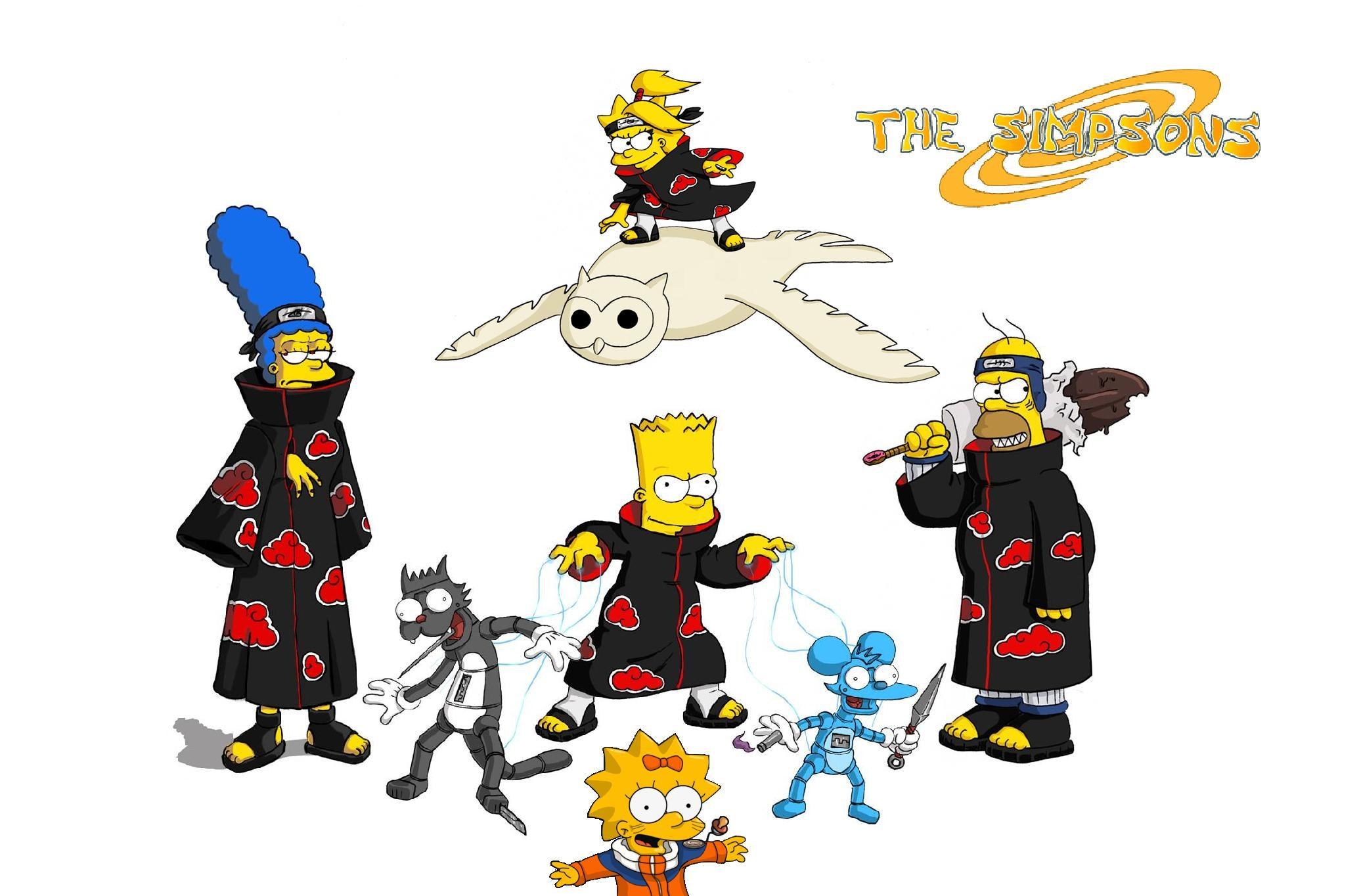 Simpsons in Akatsuki attire