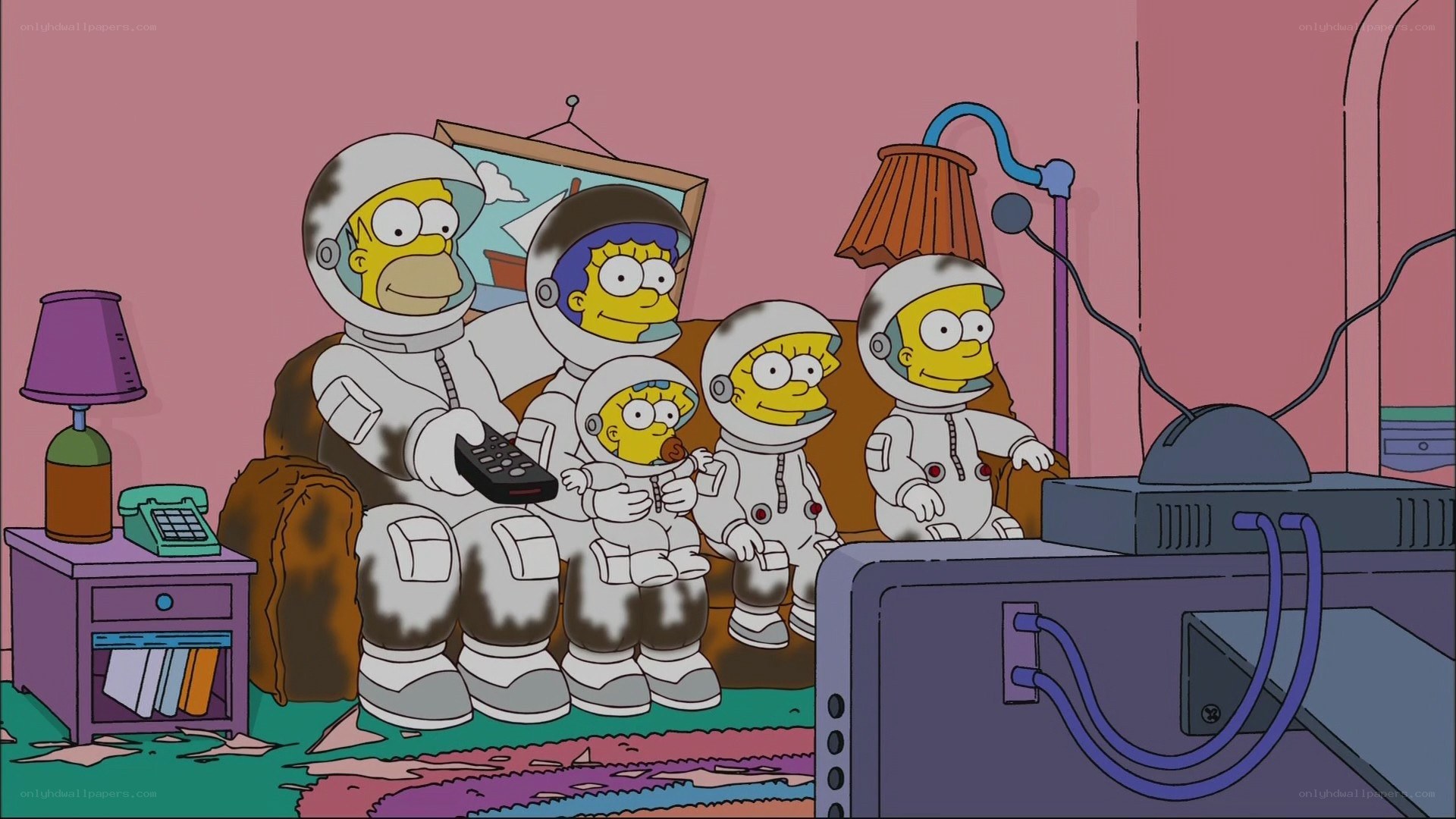 Simpsons in space suits