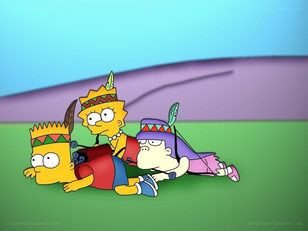 Simpsons in tribal costumes