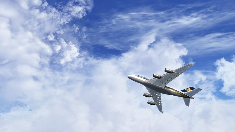 Singapore Airlines A380 in flight