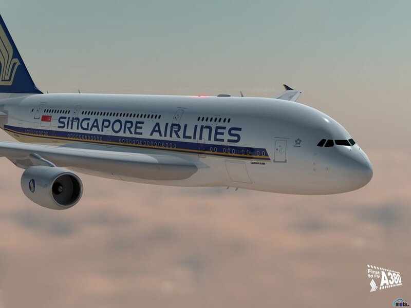 Singapore Airlines A380 in flight