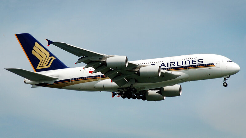 Singapore Airlines A380 in flight