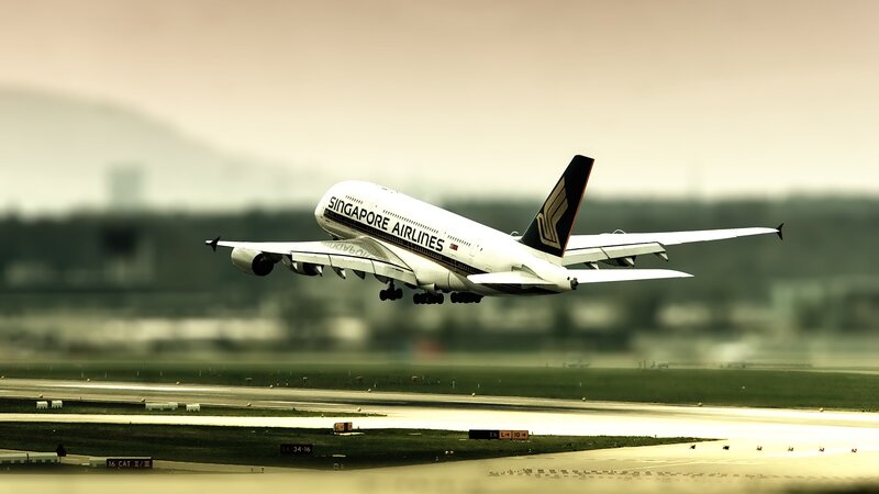 Singapore Airlines A380 taking off