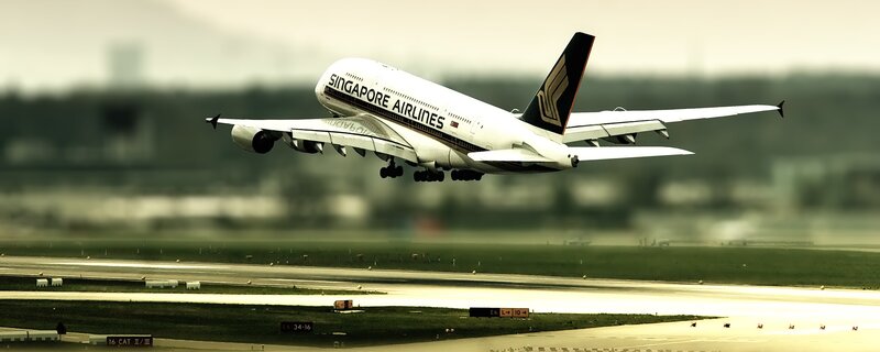 Singapore Airlines A380 taking off