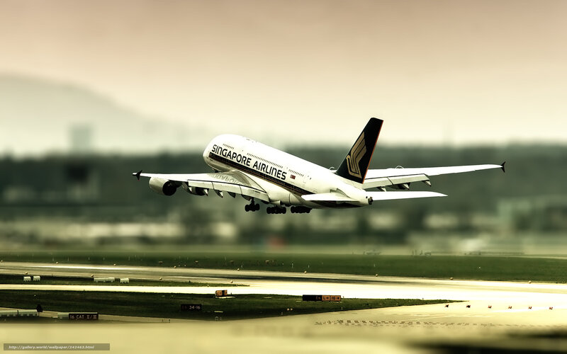 Singapore Airlines A380 taking off