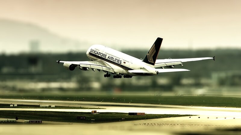 Singapore Airlines A380 taking off