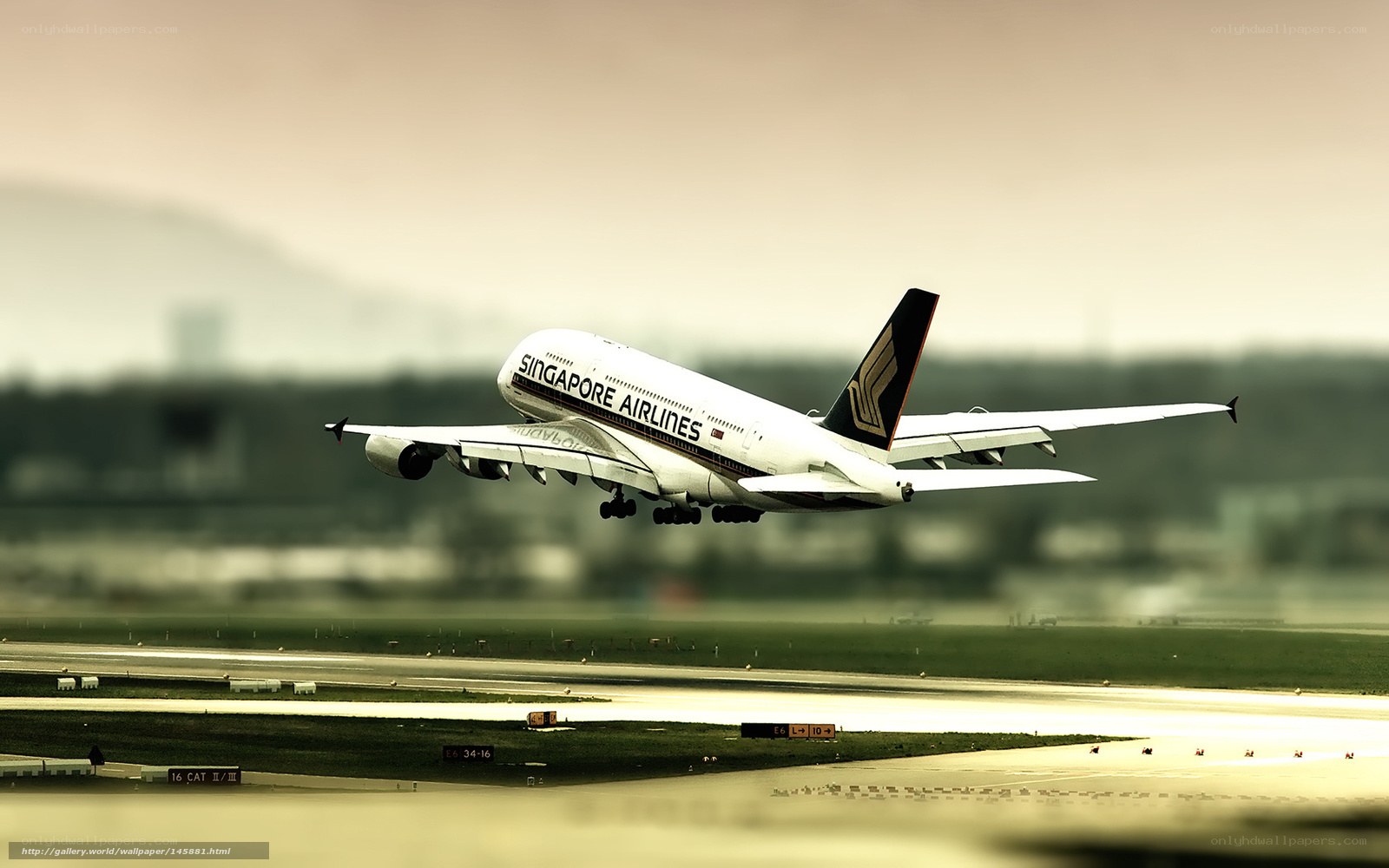 Singapore Airlines A380 taking off