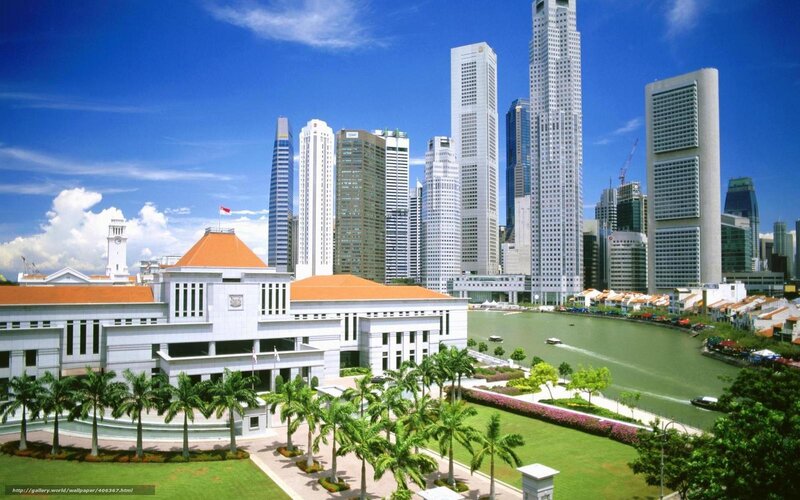 Singapore Cityscape — Blue, Bright