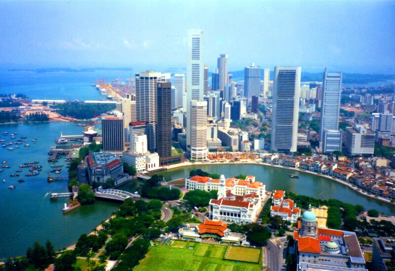 Singapore Cityscape — Blue, Urban