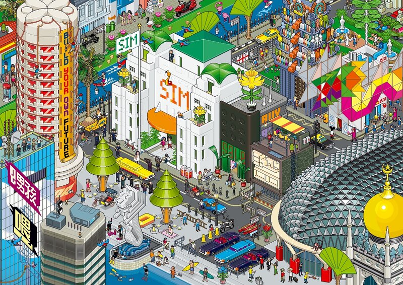 Singapore cityscape illustration
