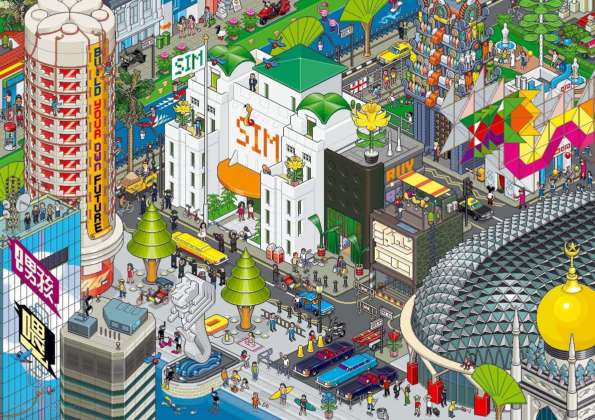Singapore cityscape illustration