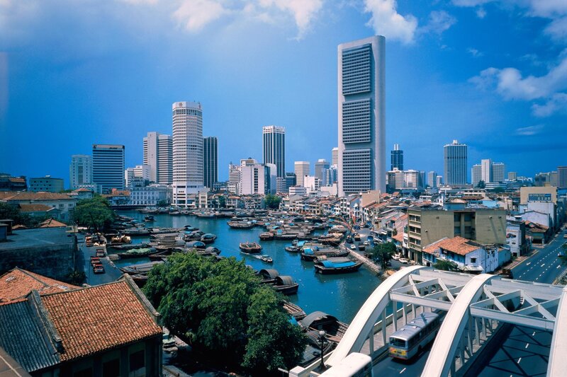Singapore cityscape with river