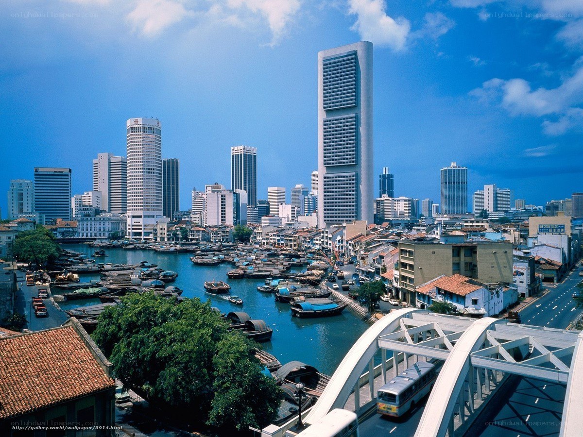 Singapore cityscape with river