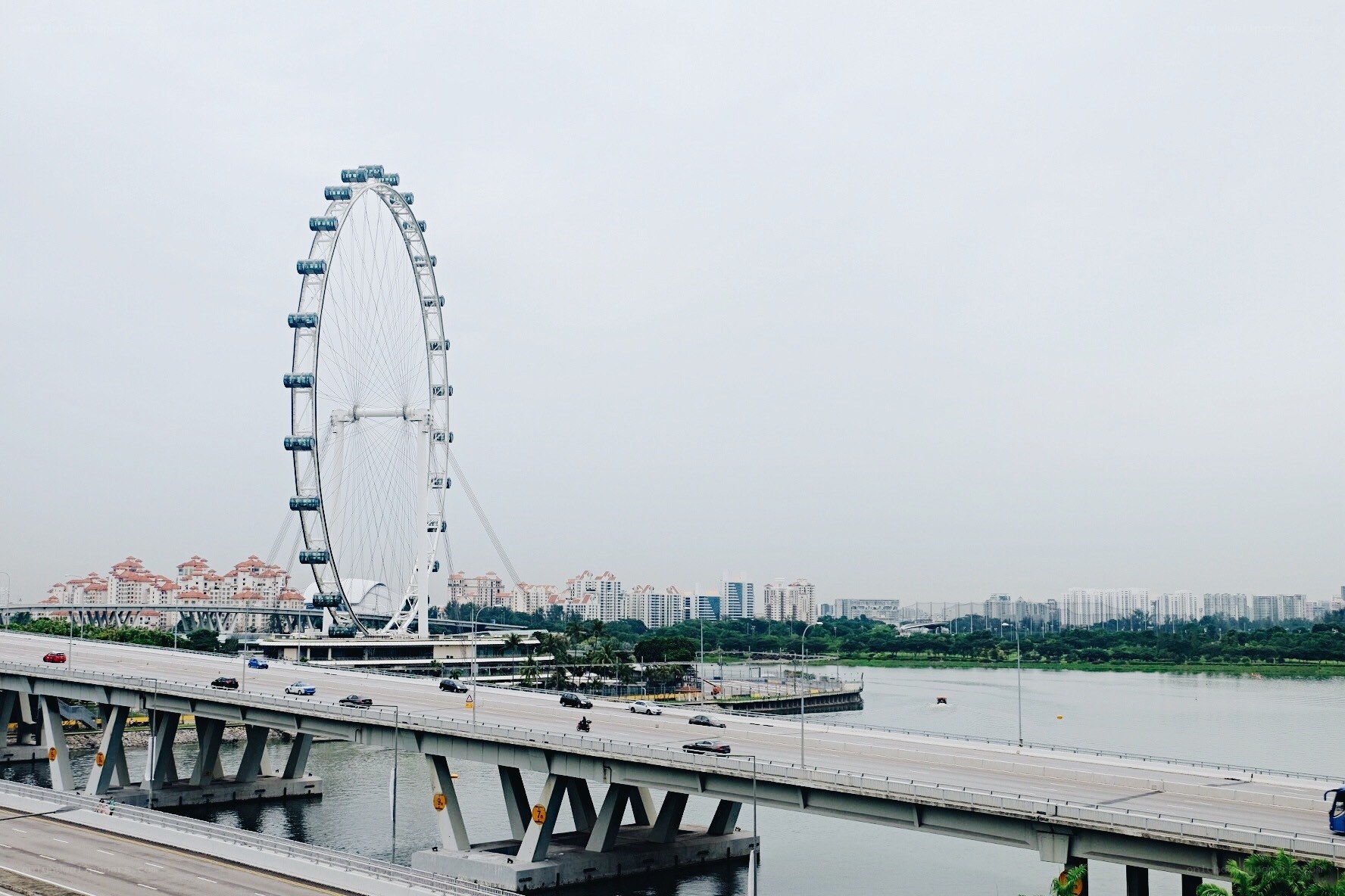 Singapore Flyer and bridge
