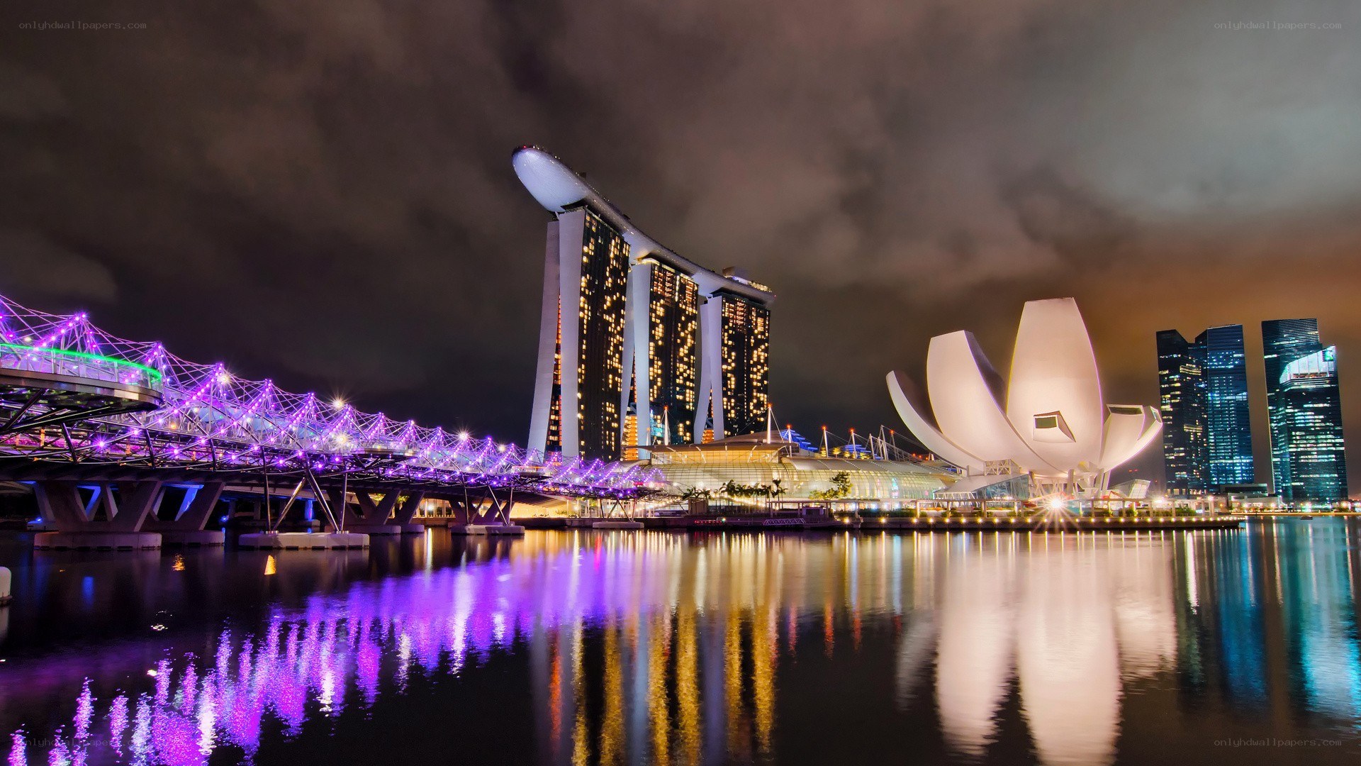 Singapore night skyline