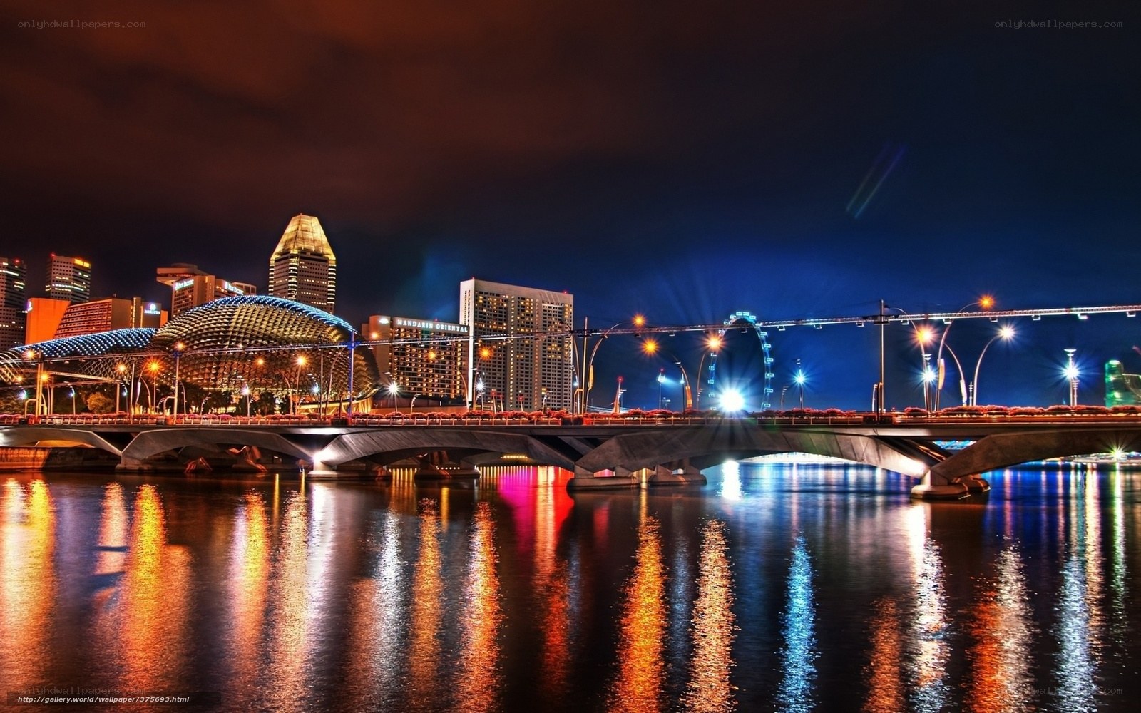 Singapore night skyline