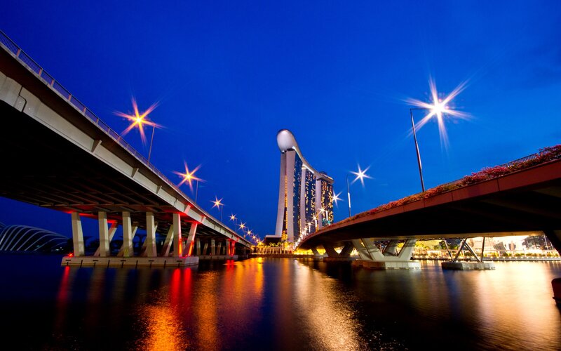 Singapore night skyline