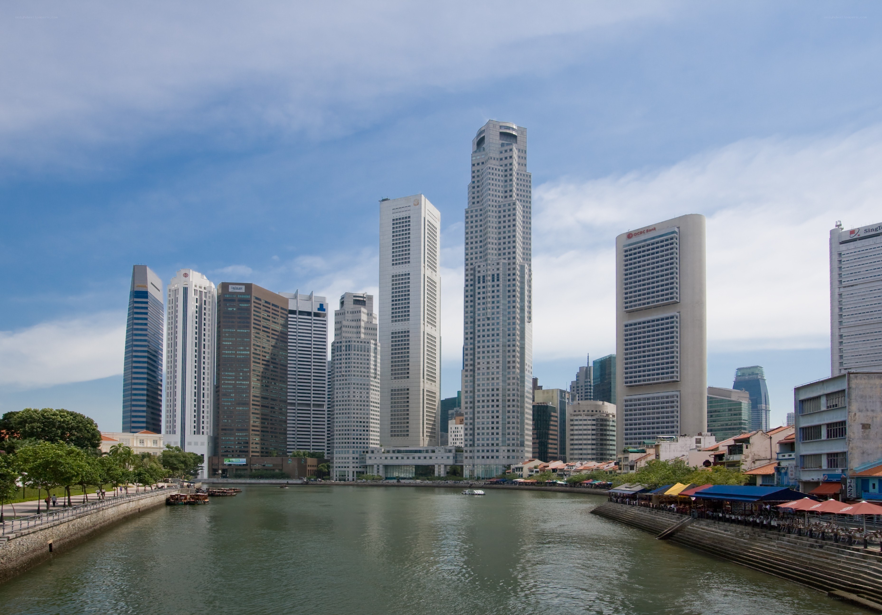 Singapore skyline along the river