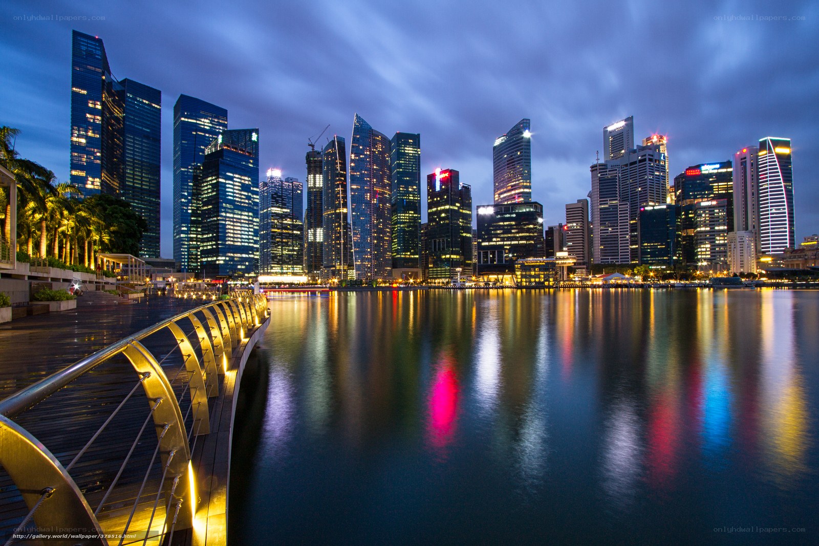 Singapore skyline at dusk