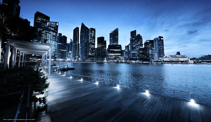 Singapore skyline at dusk