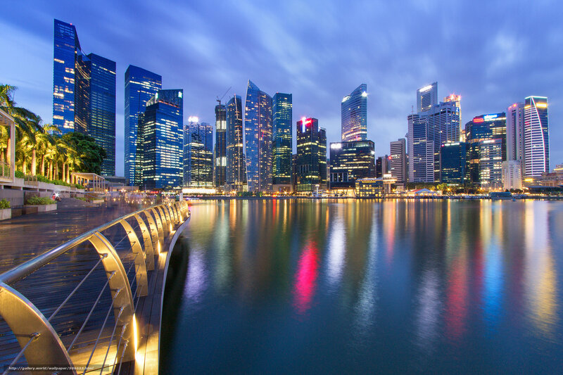 Singapore skyline at dusk