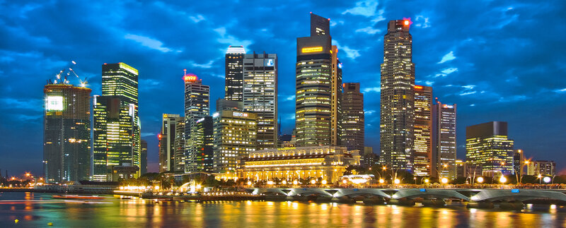 Singapore skyline at dusk