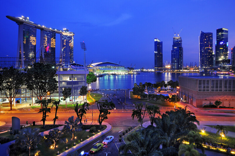 Singapore skyline at dusk