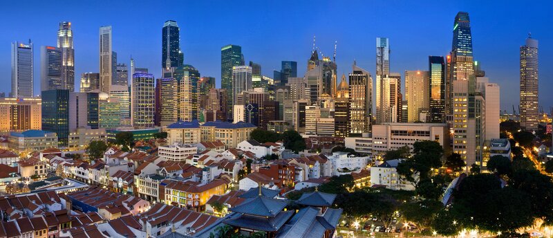 Singapore skyline at dusk