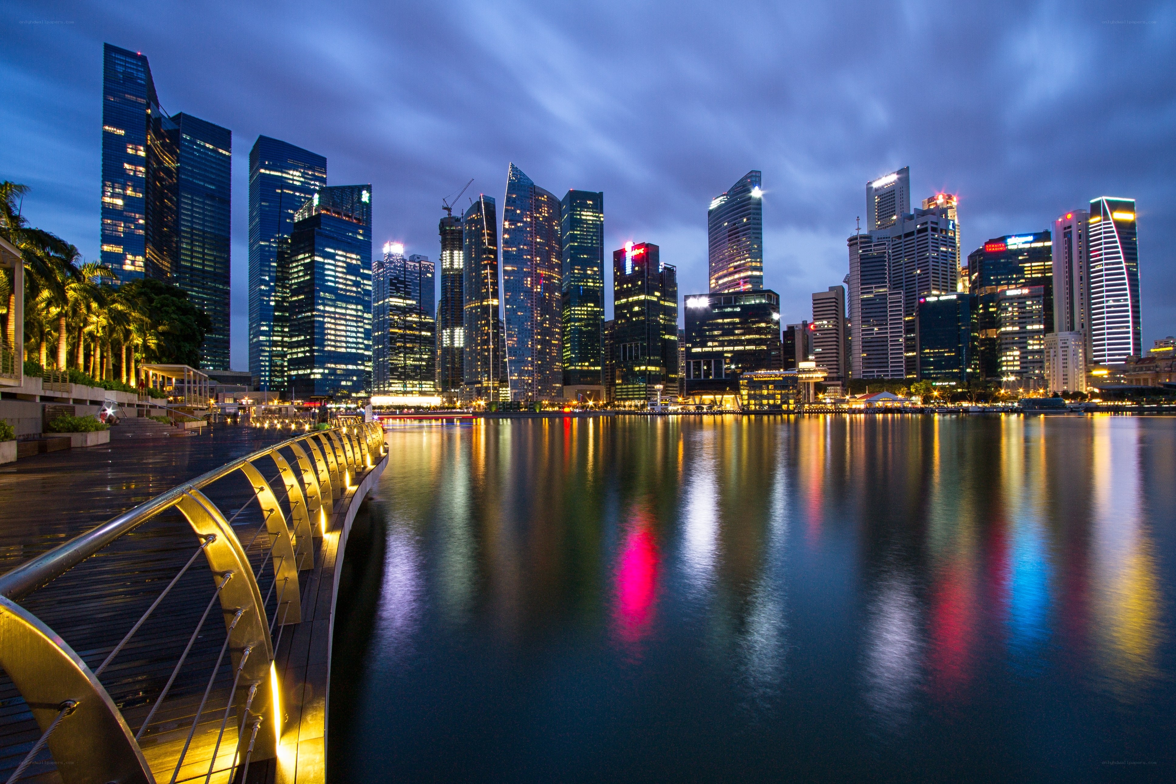 Singapore skyline at dusk