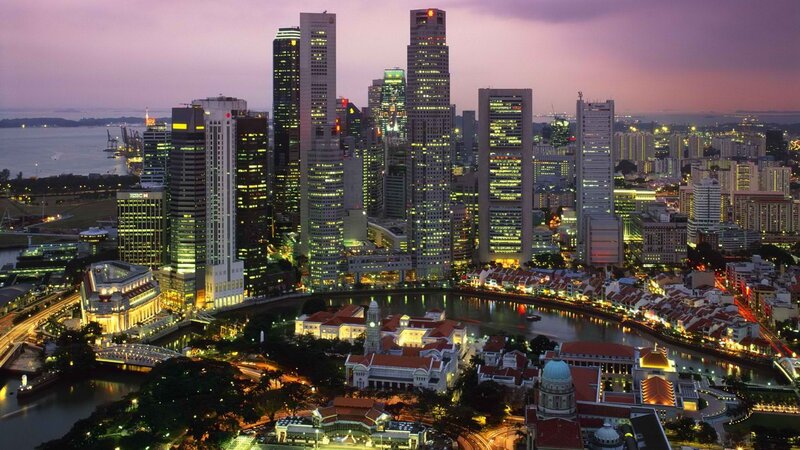 Singapore skyline at dusk