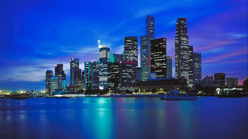 Singapore skyline at dusk