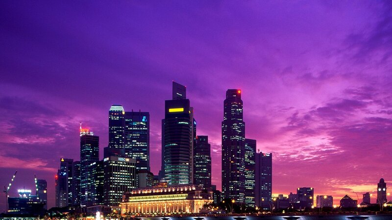 Singapore skyline at dusk