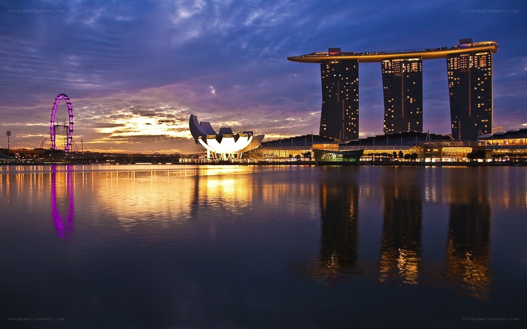 Singapore skyline at dusk